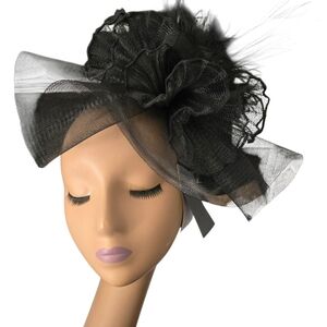 Elegant Black Feathered Fascinator Headpiece for Women